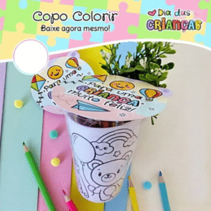 Copo de Colorir Dia das Crianças