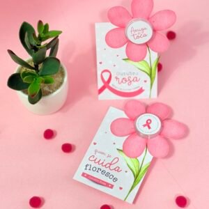 Card Creminho Flor Outubro Rosa