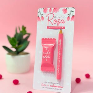 Card Lápis e Balinha Outubro Rosa