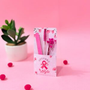 Porta Lixa e Escovinha Outubro Rosa
