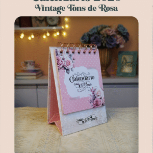 Calendários 2026  Vintage em tons de rosa