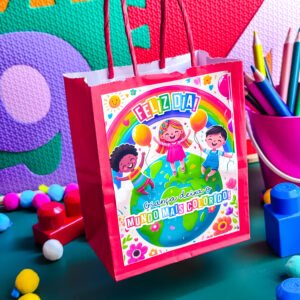 Adesivo para colar na sacolinha Dia das Crianças