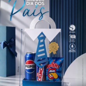 Sacolas Com Acetato Azul Dia Dos Pais