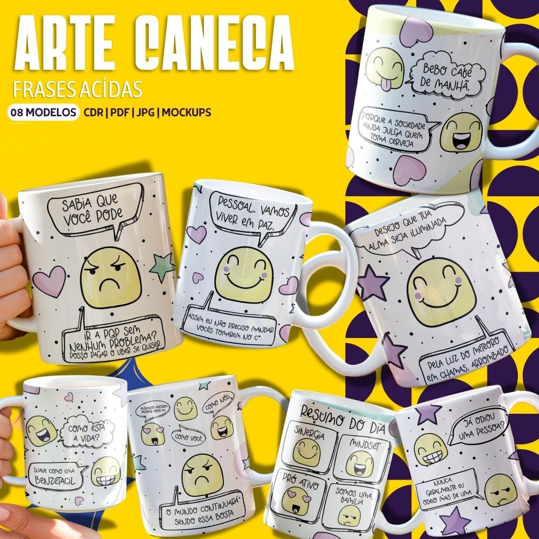Pack Canecas Emoction Frases Acidas