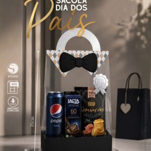 Sacolas Com Acetato Preta Dia Dos Pais