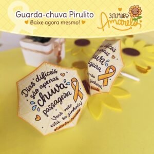 Guarda Chuva Pirulito Setembro Amarelo