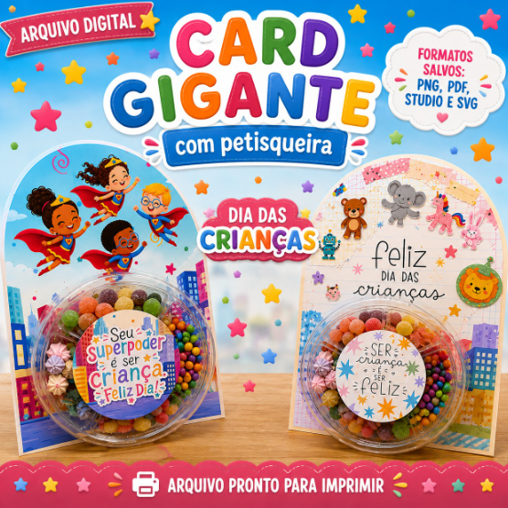 Card Gigante Com Petisqueira - Dia Das Crianças