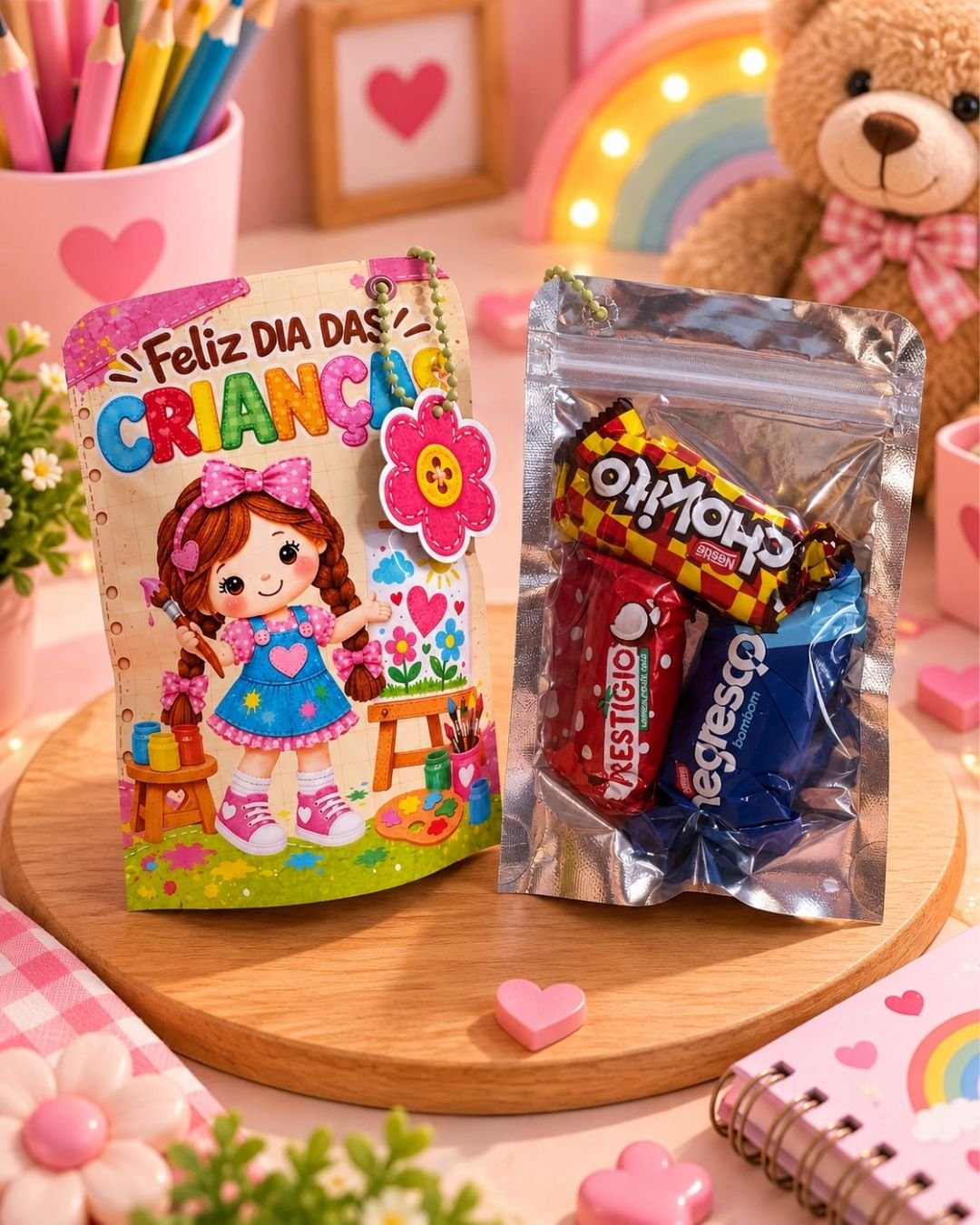 Saco Ziplock 10 X 15 Menina E Menino Dia Das Crianças